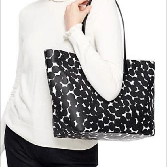 kate spade | Bags | Kate Spade Splodge Dot Shore Street  Kate Spade Black And White Leather Splodge Dot Margareta Shore Street Tote Bag main image 0